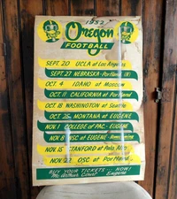 orig. 1952 University of Oregon Ducks *FOOTBALL SCHEDULE BROADSIDE* 1/1 on eBay!