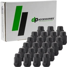 Black 1/2-20 Lug Nuts | Closed End Bulge - 19mm Hex | 1.4" Tall | Set of 23