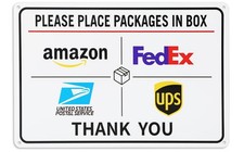 Thten Package Delivery Sign 12x8 inches, all deliveries here sign