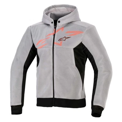 Alpinestars Chrome SUPERAIR Motorcycle Riding Hoodie (Black/Mid Grey/Red Fluo) - image 1 of 4