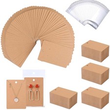 500 Pcs Jewelry Display Cards  Bags Set - Professional Earring  Necklace Pa...