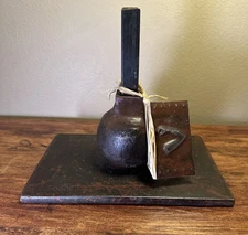 RARE Jan Barboglio Iron Sculpture /Hand Forged 7” TALL 11Lb With Iron Tag