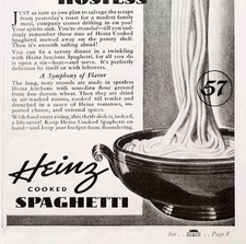1937 Heinz 57 Cooked Spaghetti Advertisement Vintage Pasta Foods DWQQ5