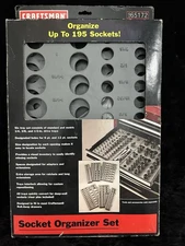 NOS 🔥 Sears Craftsman 65172 Standard/Metric Socket Organizer Set. Holds 195pc