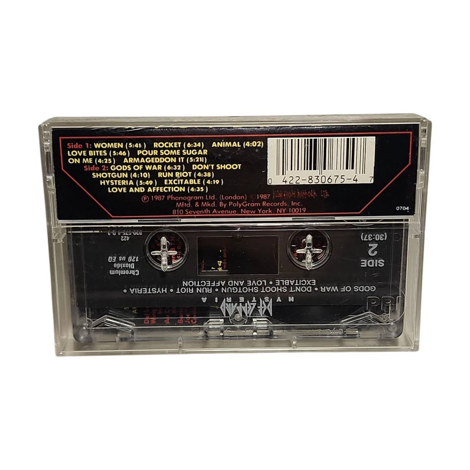 Hysteria by Def Leppard Cassette Tape 1987 Rock Music PolyGram Records Vintage - Image 4 of 4