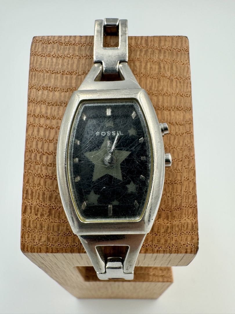 Fossil Big Tic Analog Quartz Women Watch Star Y2K Vintage