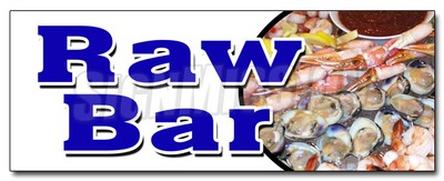 RAW BAR DECAL sticker clams oysters beer fresh cold sushi cocktails
