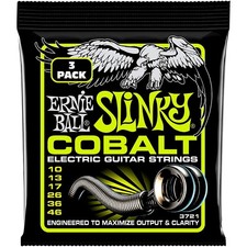 Ernie Ball 3721 Cobalt Regular Slinky Electric Guitar Strings 3Pack