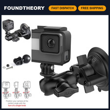 Twist-Lock Suction Cup Mount for GoPro - Short Arm, Adjustable, Durable, Versati