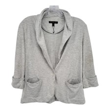 Banana Republic Womens Gray Cardigan Sweater Open Front 3/4 Sleeve Petite Small
