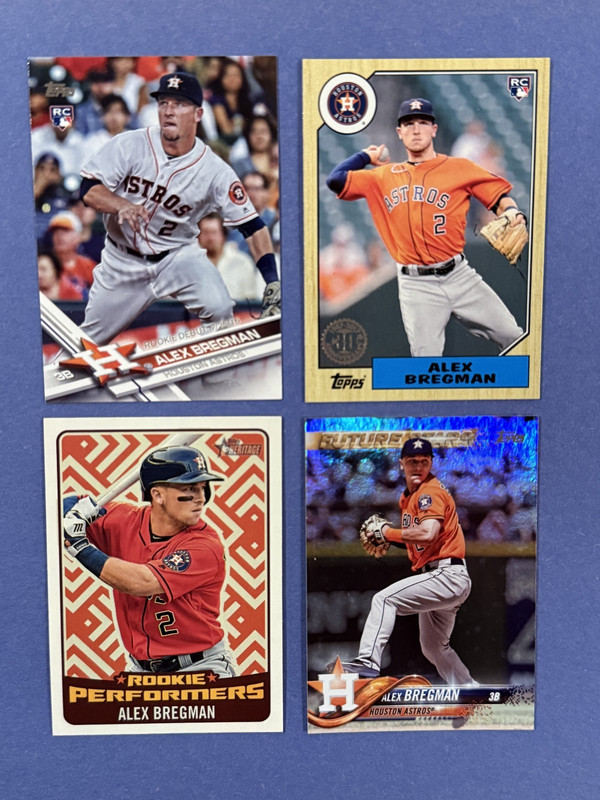 Alex Bregman  Lot of 4 Cards  Rookie Cards  RC  2017 2018  Topps Heritage Update