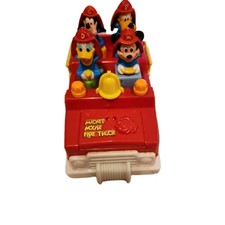 MATTEL DISNEY VTG 1989 MICKEY MOUSE  FRIENDS FIRE TRUCK MOTORIZED VEHICLE