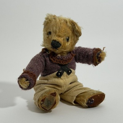 ORIGINAL CHAD VALLEY TEDDYBÄR MIT ROYAL GARANTIE FUSS ETIKETT 28 CM GELENKIG