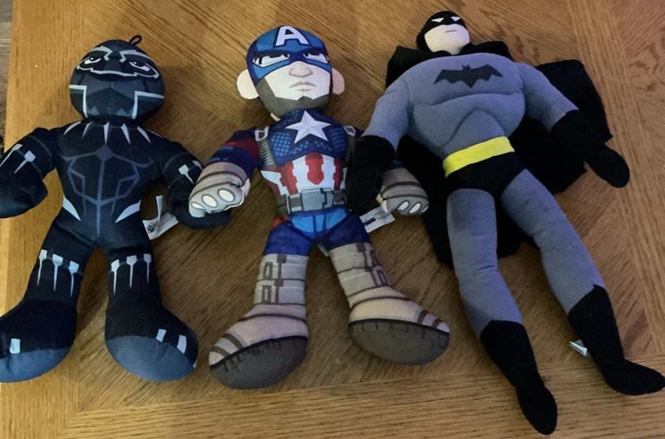 Marvel Plush Toys Black Panther,Batman,captain America 14 Inch - Image 2 of 4