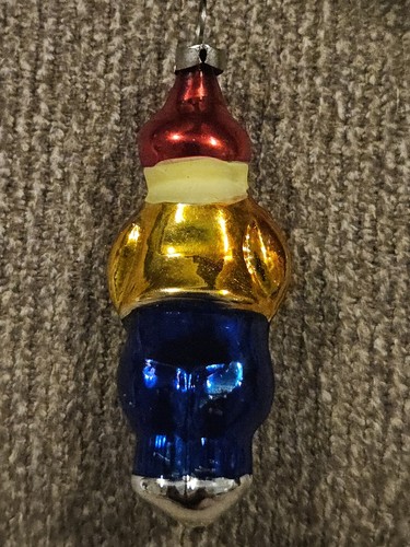 Mid Century Tschechoslowakei mundgeblasenes Glas Junge Mann Weihnachtsschmuck Vintage - Bild 2 von 3