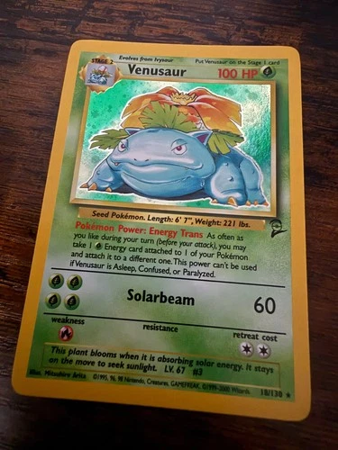 Pokemon Venusaur 2nd Edition Holographic, Near Mint, Card 18/130 from 2000 set
