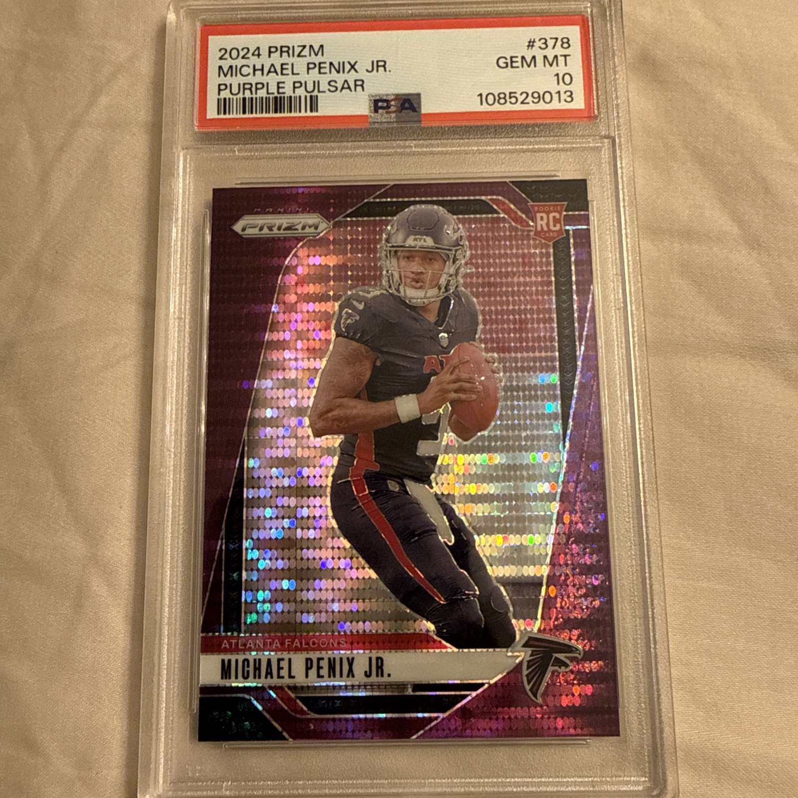 2024 Panini Prizm - Michael Penix Jr. #378 Purple Pulsar Prizm (RC) PSA 10