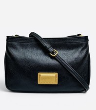 Marc by Marc Jacobs Black Pebbled Leather Crossbody Bag Adjustable Strap