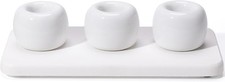 3 Pack Mini Ceramic Toothbrush Holder Stand W/ 1 Pack Water Absorbing Stone