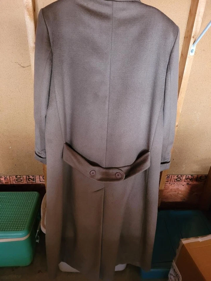 Abrigo largo de lana Ashley Scott de colección talla 15-16 marrón oscuro/bronceado ¡BONITO! EEUC! Foto 3 de 4