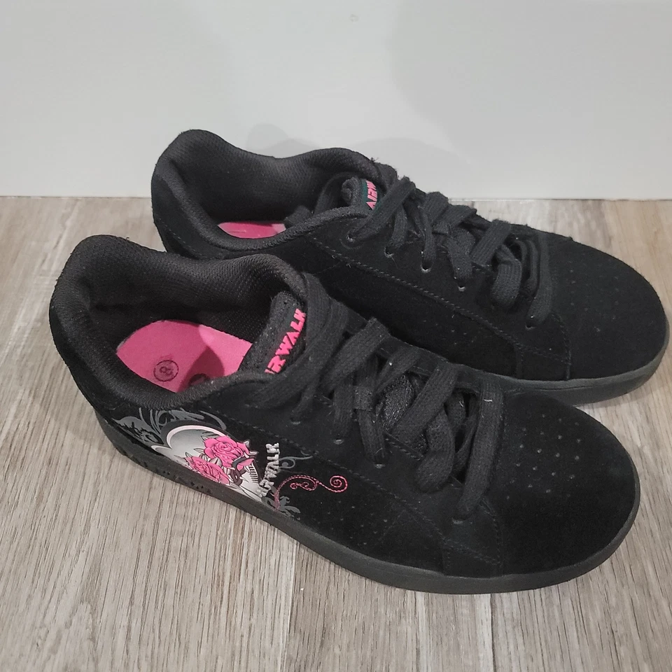 Y2K Airwalk Karma Skater Shoes Womens Size 8 Black Pink Punk Emo Whimsigoth - Image 3 of 4