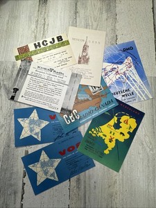 Vtg Shortwave Radio QSL Card Lot 1950s 1960s VOA CBC HCJB Radio Nederland