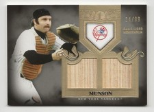 2011 Topps Tier One THURMAN MUNSON Dual Bat Relic 14/99 Yankees Game-Used #TSR3