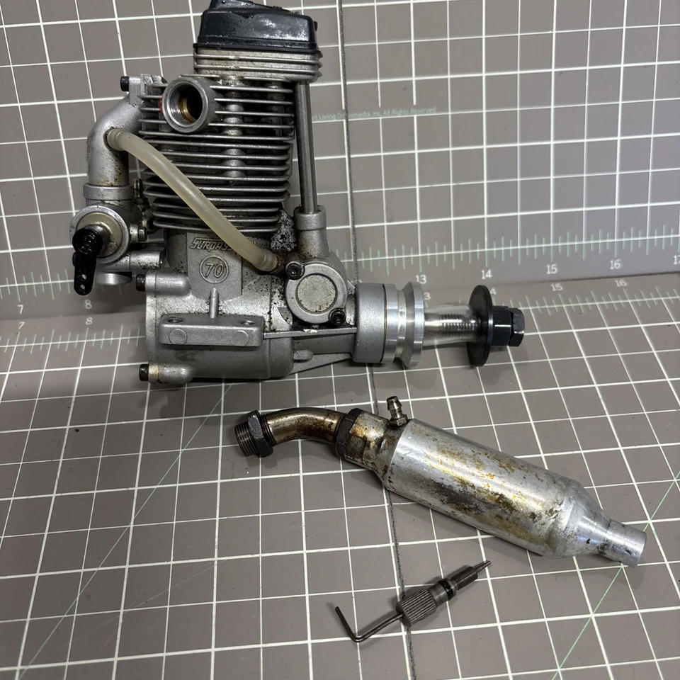 Vintage Model Airplane Engine, OS 70 Four Stroke Model Airplane Engine