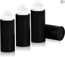 4 PCS Tissue Holder, Quick Convenient Refill Cylinder Facial Tissue Holder,Black