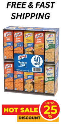 Lance Variety Pack Sandwich Fresh Baked Crackers    40 Pack Free Shipping