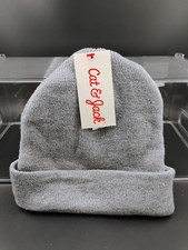 Cat Jack Gray Knit Beanie Hat For Kids Soft Folded Cuff Design