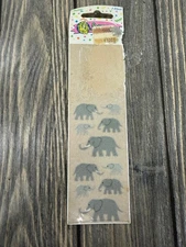Vintage Elephant Stickers Sandylion Fuzzy Gray Novelty Scrapbook Craft 1980's