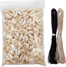 8 Ounces 160-220 Pieces Natural Spiral Cowrie Shell Beads, Cut Sea Shell Co...