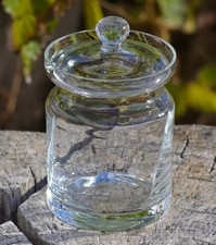 Scandinavian Crystal Glass Spice Jar 4 1/2" Delicate Modern Glass!