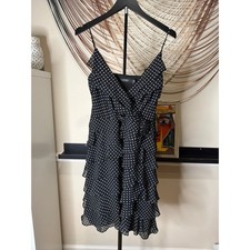 Ralph Lauren Black Label Polka Dot Ruffle Dress 6 EUC 3373