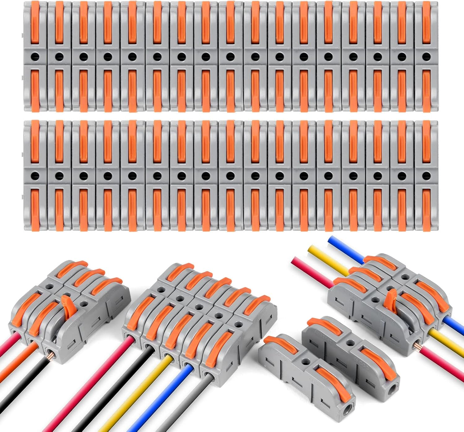 Wire Connectors, 34PCS Electrical Connectors Quick Dual Wire Terminal Block, 2 P