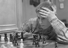 CHILD BOBBY FISCHER CHESS PLAYER BROOKLYN 1956 5X7 PHOTO