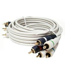 2pc 6ft WHITE Component VIDEO CABLE with RCA Audio 5 wire HDTV Video Patch Cable