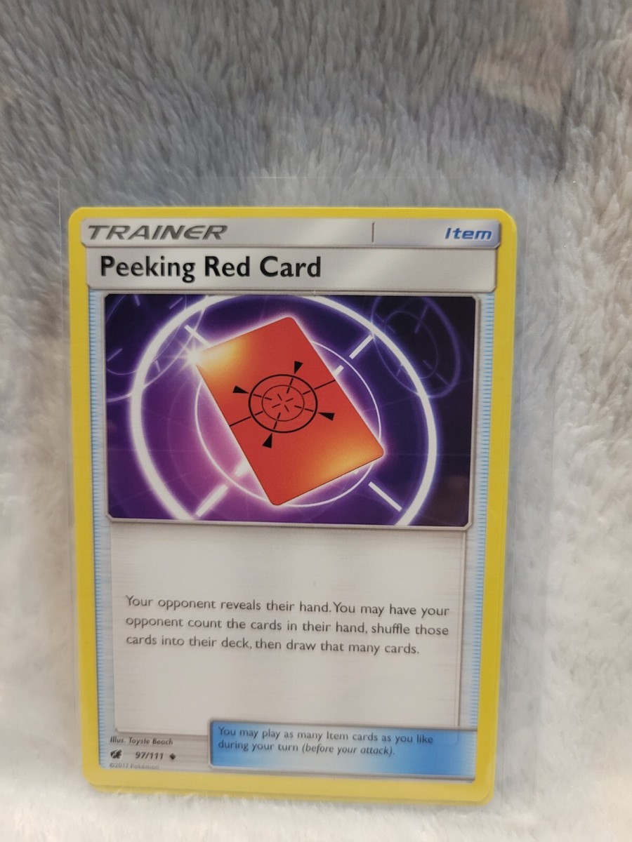peeking red card pokemon tcg Sun & Moon Ultra Prism - - 169/156 then draw that many cards Pokemon Peeking Red Card (169/206)