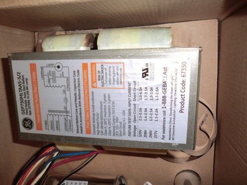 Brand New! GE 67350 GEP750MLTAA5-5/2 Metal Haldie Pulse Start Ballast - Picture 5 of 7