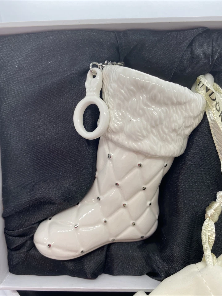 PANDORA Joyería Navidad 2012 Adorno Porcelana Santa Medias con Dije Bolso  Foto 2 de 4