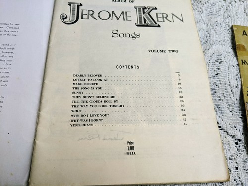 1942-JEROME KERN SONGS ALBUM & VERY WARM FOR MAY 1939 SHEET MUSIC - Picture 3 of 4
