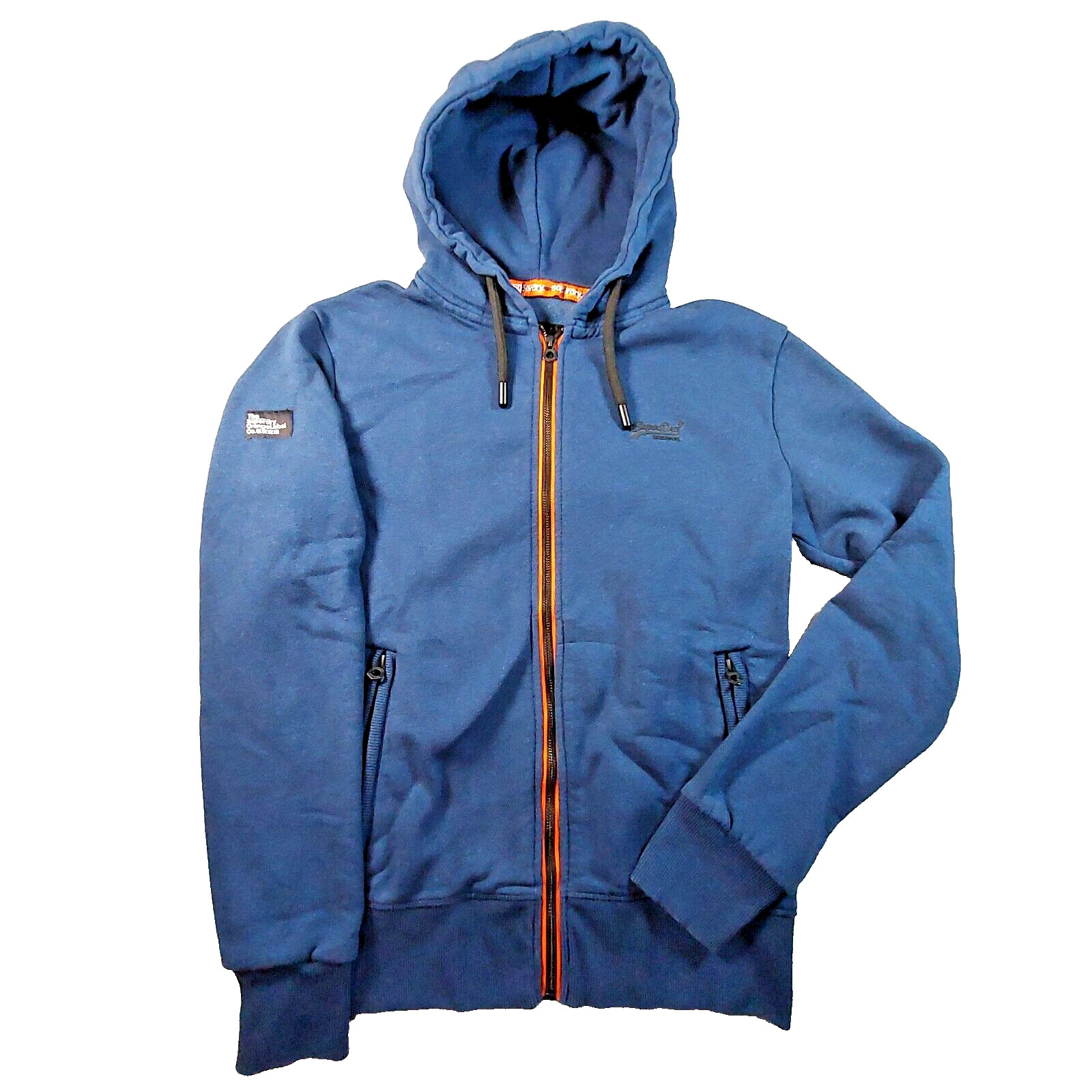 Superdry Hombre Orange Label Sudadera con Capucha con Cremallera Azul Talla Mediana Urban Flash M20022XP