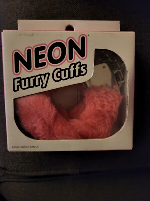 Spencer Gifts - NEON PINK Furry Love Cuffs -- New never opened