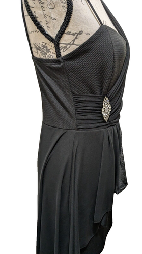 Karys Dress Tag L Black Cocktail Layered Draped Bodice Whimsey Goth - Picture 14 of 16