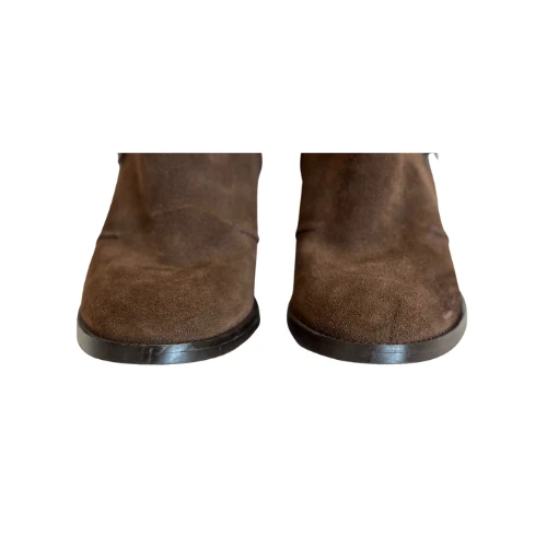 Diesel D-Kinley Botines Gamuza Tacón Cubano Marrón Oscuro EE. UU. 7 UE 37 Foto 4 de 4