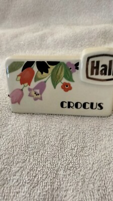 Hall China Crocus  Advertising Dealer Sign Strongville, Ohio, USA (Rare)