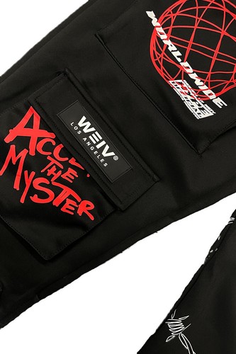 Herren Freizeithose Streetwear schmale Passform Hose Cargo Jogger Hip Hop Grafik Hose - Bild 9 von 32