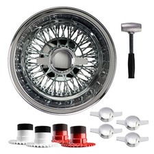 14x7 Reverse 72 Spoke Cross Lace Lowrider Wire Wheels Zenith Ko Caps Set Of 4