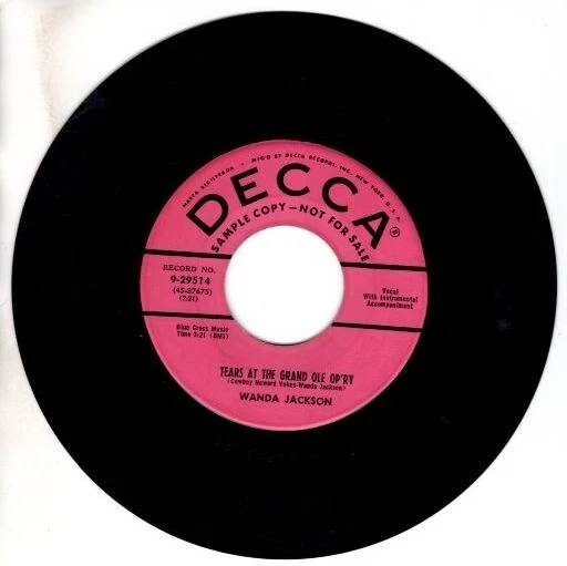 Wanda Jackson – Nobody's Darlin' But Mine / Tears At The Grand Ole Op'ry 7" 45 Foto 3 de 4
